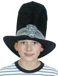 A fabric top hat for Halloween.  Turns you into a great Zombie or Vampire Slaying Type