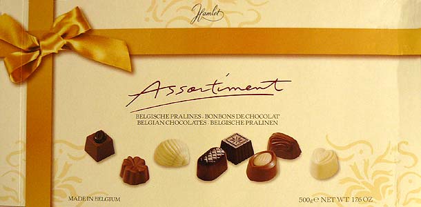 A luxurious collection of Belgian Chocolates from Hamlet the chocolate makers! Allergy advice: Conta