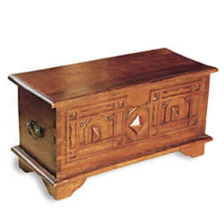 Hand-carved mahogany chest