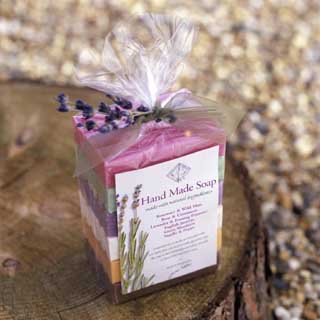 Six hand made soaps  beautifully gift wrapped. Choose from 2 different blends