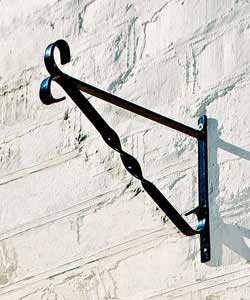 2 x mild steel painted wall brackets including fixings. Colour black. Size 28cm (11in).Assembly requ