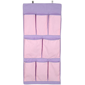 A pretty pink and lilac canvas storage solution for the bedroom of your little princess. The handy