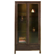 This display cabinet is part of the Hanoi range. Made from solid fruitwood with a walnut veneer this