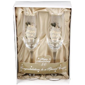 Unbranded Happy 50th Anniversary Champagne Glasses