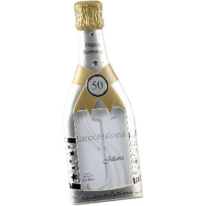 This very unusual and unique Happy 50th Birthday Champagne Bottle Photo Frame is a great gift for th