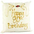 The `Happy 80th Birthday` handpainted silk pillow is of exceptional quality and standard making