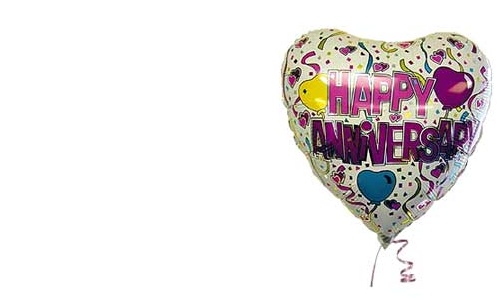 Show how much you care with this heart-shaped anniversary balloon. Delivered inflated with a ribbon 