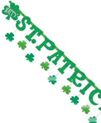Happy St Patricks Banner with Shamrock Danglers