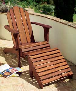 Hardwood Chair and Footstool