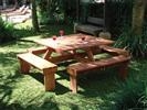 Unbranded Hardwood Square Picnic Table: 210 x 210 x 75cm