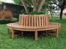 Unbranded Hardwood Teak Treeseat with Cushions: 220cm diameter
