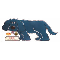 This large easy clean PVC dog shaped placemat is the perfect way to help keep your floor clean.  30"