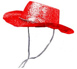 Hat - Cowboy Glitter Red - plastic
