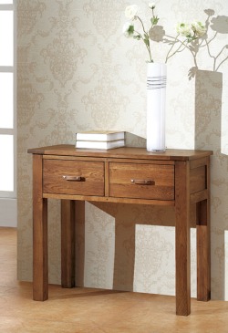 Unbranded Havana Oak 2 Drawer Hall Table - Dark