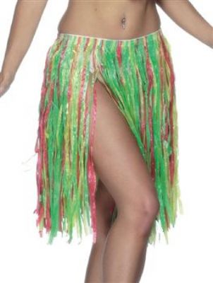 Hawaiian Hula Skirt perfect for any Luau  Multi coloured skirt 56cm  Elasticated Waist