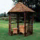 Create a separate outdoor room with this wonderfully crafted hazel wood gazebo.