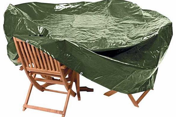 Ideal for keeping your patio furniture protected and damage-free this strong large Heavy Duty oval Patio set cover shields your set from the ravaging elements of the weather. Made from a durable plastic. which is frost resistant. this easy to clean c