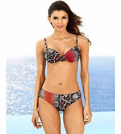 Our striking animal print bikini is perfect for poolside glamour and a must have holiday essential! Top has minimiser cups and ruching detail. Bottoms are fully lined.Heine Bikini Features: Washable 80% Polyamide, 20% Elastane Lining: 100% Polyamide
