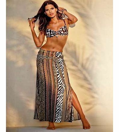 Whether youre at the pool bar or on your way down to the beach, this wrap-over style skirt is a gorgeous cover-up. Or simply add a plain top for an on-trend evening look. Animal print will never go out of style. Elasticated waistband for comfort.Hein