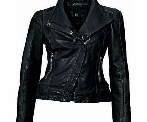Unbranded Heine Asymmetric Zipped Leather Jacket