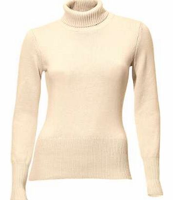 Soft knit polo neck jumper with a wide ribbed neck, sleeves and hem. Heine Jumper Features: Washable 45% Viscose, 27% Cotton, 25% Polyamide, 3% Cashmere Length approx. 60 cm (24 ins)