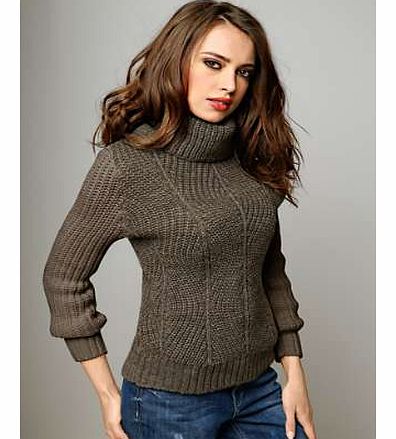 Chunky polo neck jumper with long sleeves in a mix of warm wool. Heine Jumper Features: Washable 75% Acrylic, 10% Viscose, 10% Wool, 5% Alpaca Length approx. 64 cm (25 ins)