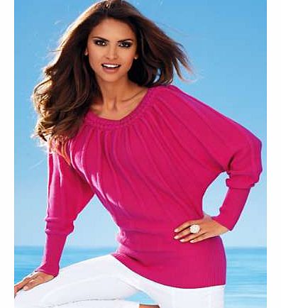 Look chic and relaxed in this smart cotton mix jumper with batwing sleeves and rolled seam effect. It also features wide rib knit hem and cuffs and pretty detail at the neckline. Heine Jumper Features: Washable 50% Cotton, 50% Acrylic Length approx. 
