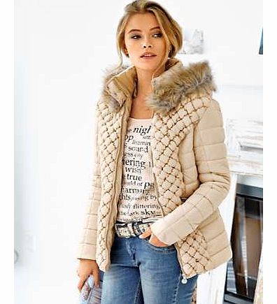 Updating your casual outdoor wardrobe with this padded jacket, which has a stand-up collar and hood with faux fur trim. The high quality fabric promises a jacket that outlasts the season. Heine Jacket Features: Washable 100% Polyamide Length approx. 
