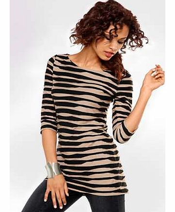 Stripes are a trendy way to add a refreshing finish to an outfit. Long jersey top with all-over pleat effect. Heine Top Features: Washable 60% Polyester, 40% Viscose Length approx.76 cm (30 ins)