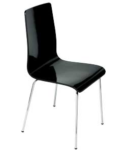 Unbranded Helen High Gloss Dining Chair Black (PR)