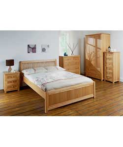 Unbranded Hemsby Oak King Size Bed with Montreal Memory Mattress