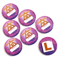 A bit of fun for the Hen Party, a set of badges to write your name on and an L-Plate badge to put on