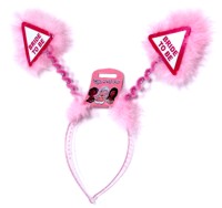Pink fluffy boppers for the Bride to Be.  These ones are in the shape of triangles so that lads can`