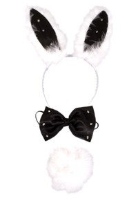 Bunny set with white flashing lights on ears, bowtie and even the tail