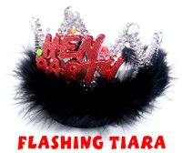 Hen Party: Flashing Hen Party Tiara Black Boa