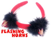 These cute and sexy devil horns have a slightly pearlised surface and can be switched on to flash