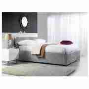 Unbranded Hepburn Double Faux Suede Ottoman Bed, Grey