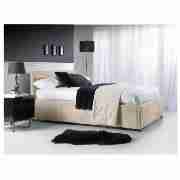 Unbranded Hepburn Double Faux Suede Ottoman Bed, Ivory
