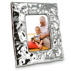 Unbranded Hestia Shiny Silver Wave Style 4 x 6 Photo Frame