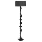 This contemporary design black high gloss spindle floor lamp requires a BC GLS bulb with a maximum o