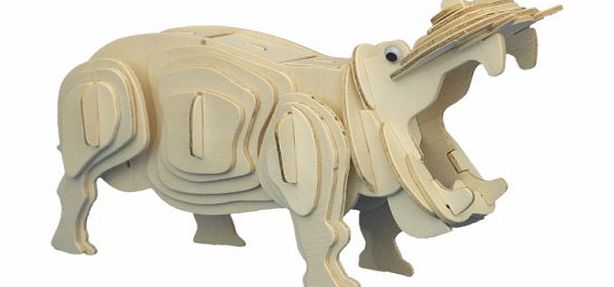 Unbranded Hippopotamus - Woodcraft Construction Kit- Quay