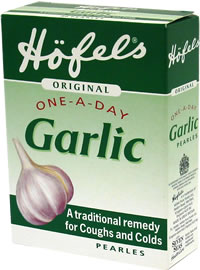Clear oval capsule containing Garlic oil 2mg. Herb