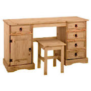 This dressing table, with stool, is from the Honduras range with its waxed finish, rustic, solid pin
