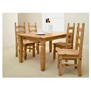 Honduras dining table and 4 chairs comprises of a solid pine rectangular table with 4 matching chair