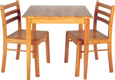This lovely little dining set is perfect for those with space issues!  It comprises two simply