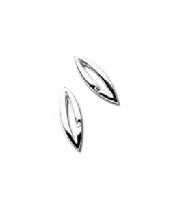 Hot Gems Sterling Silver Oval Diamond Studs