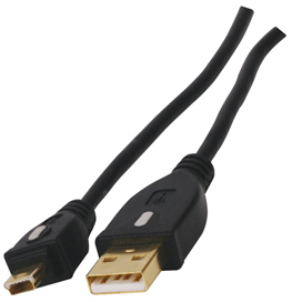 Unbranded HQ - USB 2.0 A Male to B Mini-5pin Male Gold Plated Conversion Cable - 5 Meter - Ref. HQCC-161/5