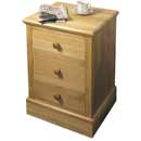 Hunston oak 3 drawer bedside chest furniture