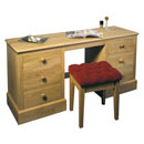 Hunston oak double pedestal dressing table