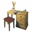Hunston oak single pedestal dressing table